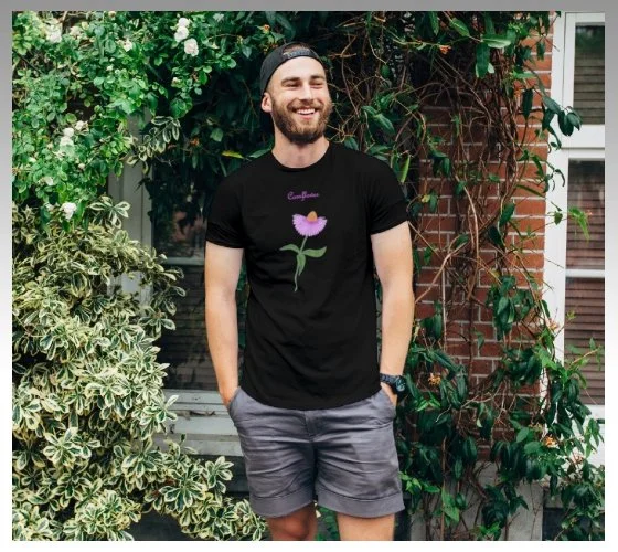 Cornflower Unisex Tshirt (Black).jpg