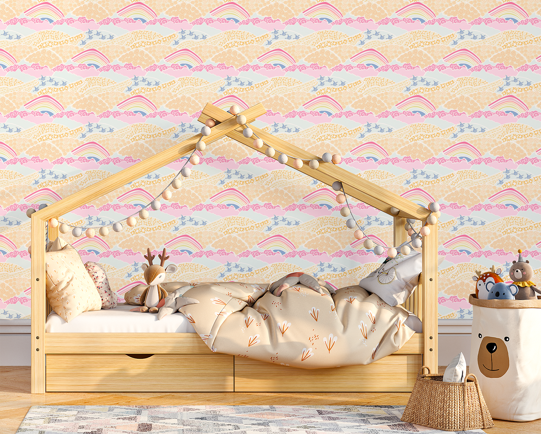 Nursery with Rainbow Sky Wallpaper smaller.png