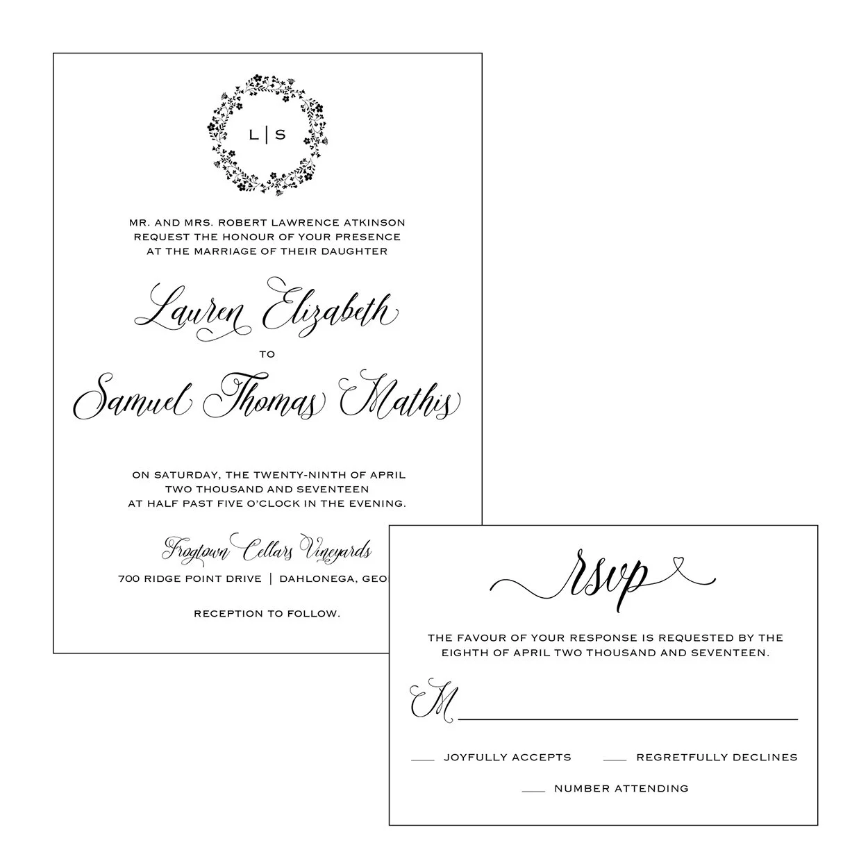 Classic Wedding Invitation Set