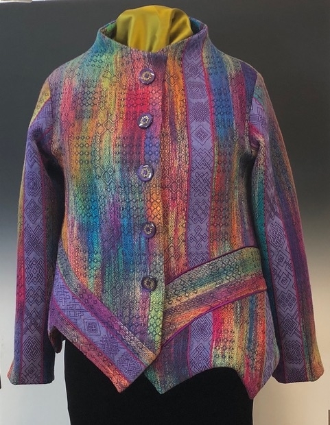 WGRI member Manon Pelletier and Canadian master weaver and textile designer Inge Dam collaborated long distance to create this jacket.