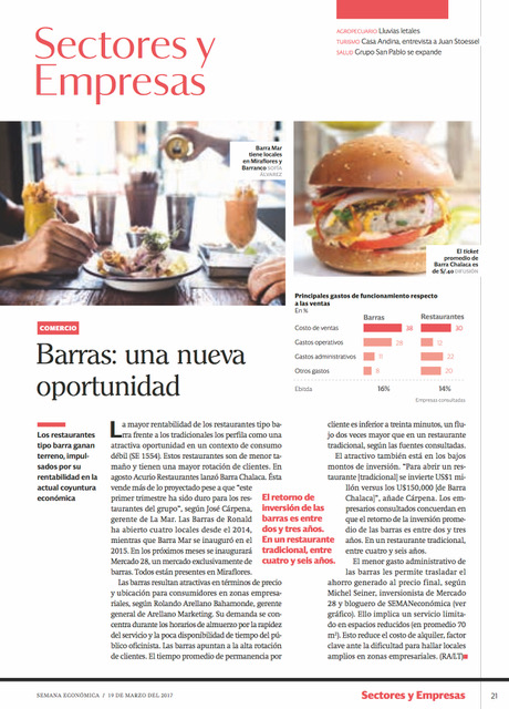 BARRAS: UNA NUEVA OPORTUNIDAD - Semana Económica