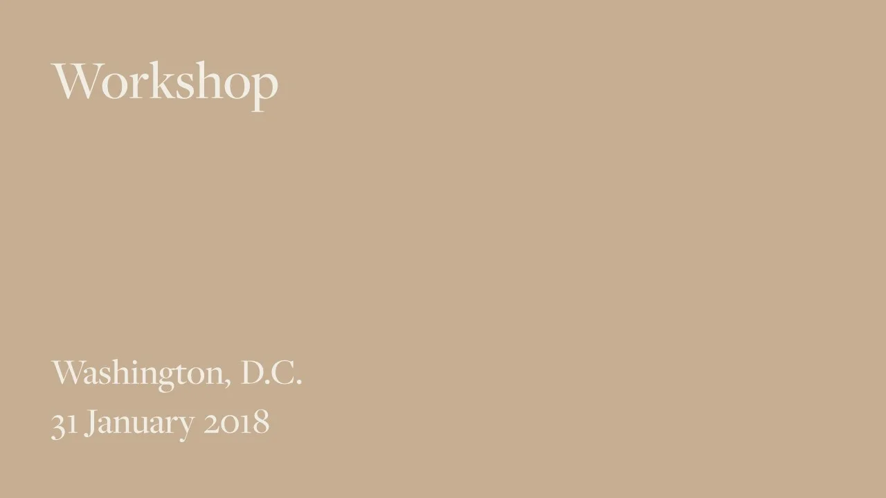 Workshop - 31 January 2018