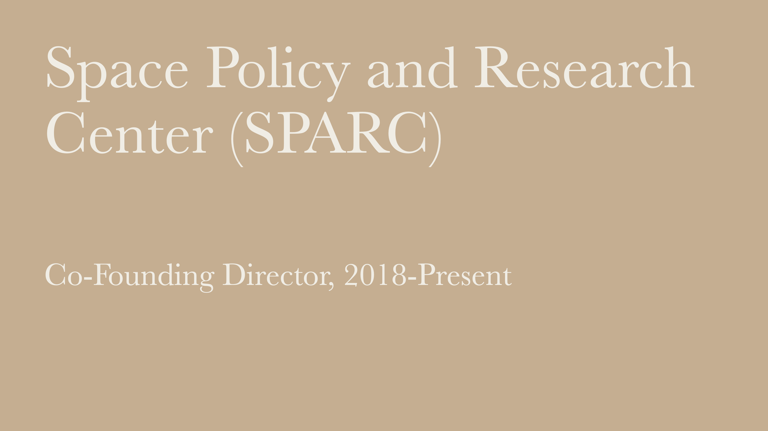 Space Policy and Research Center (SPARC)