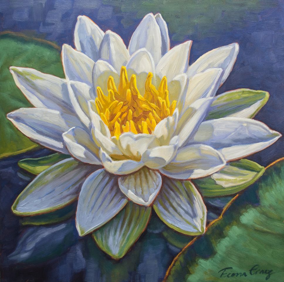 Original Lily painting soft pastel art under sunlight