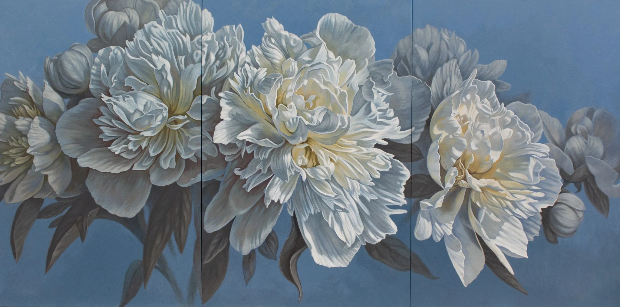 SOLD. Peonies Triptych (commission)