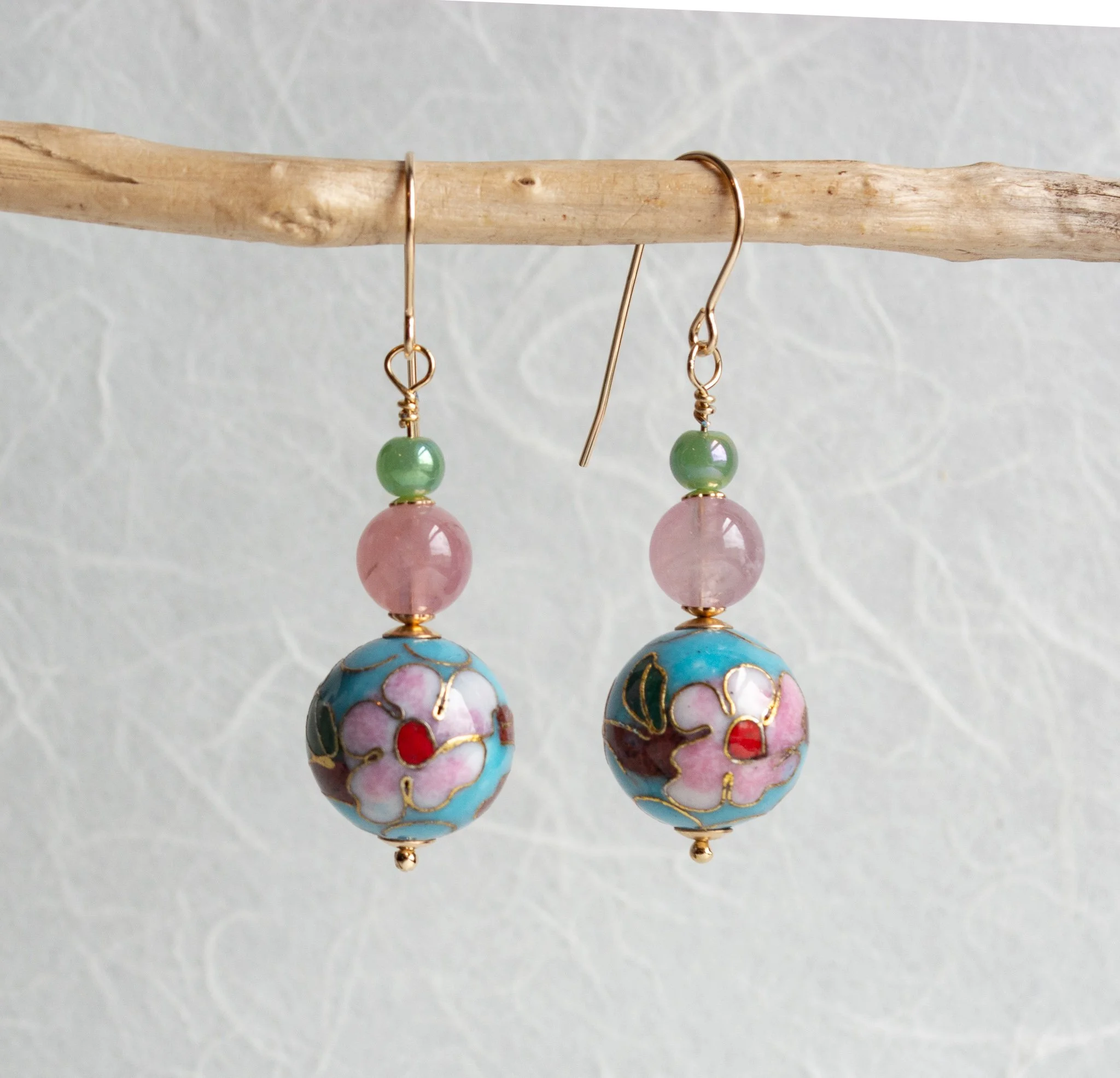 Cloisonne-Turq-RoseQuartz-Gold-Filled -Earrings-F-Craig.jpg