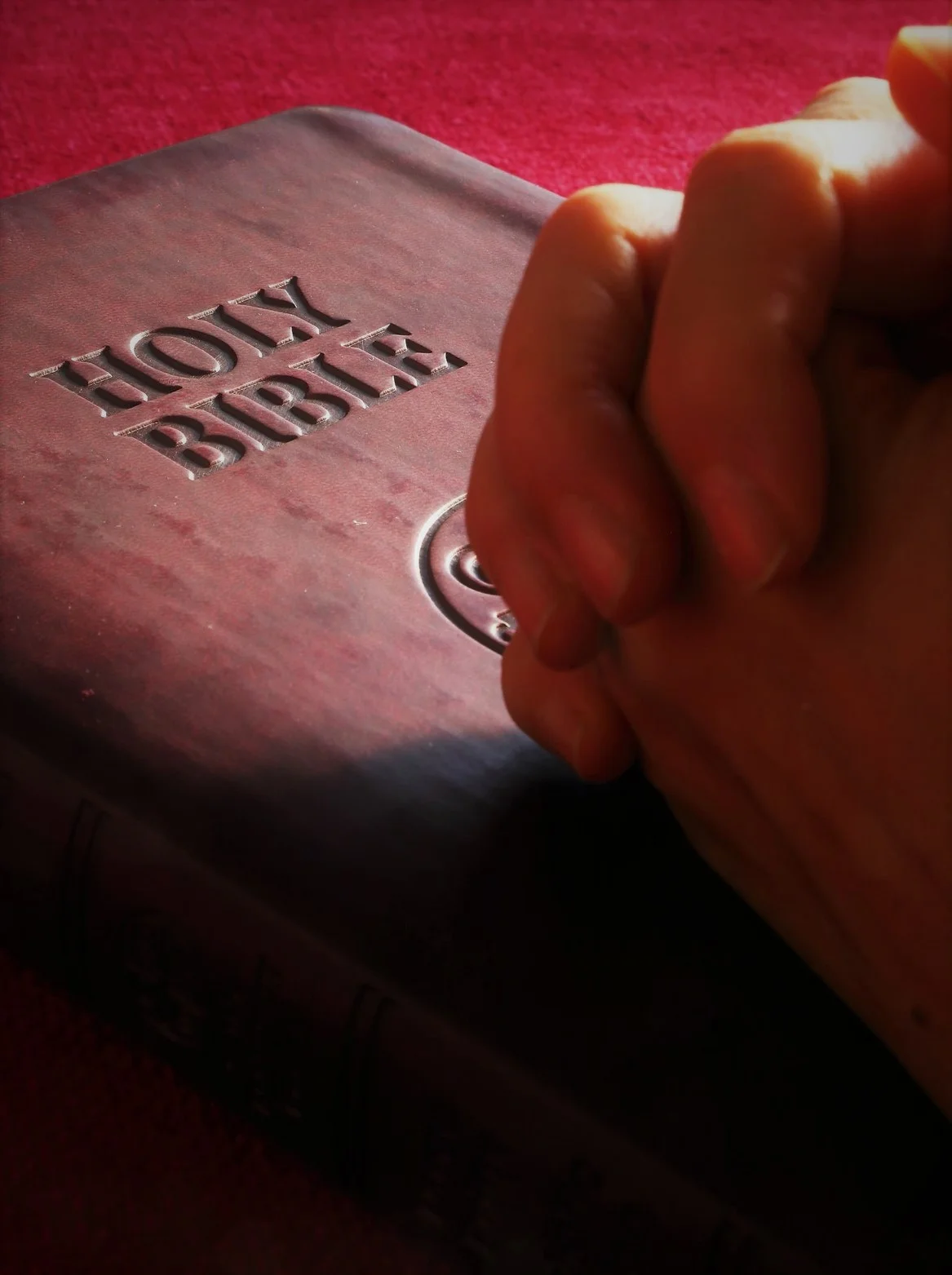 Bible and hands