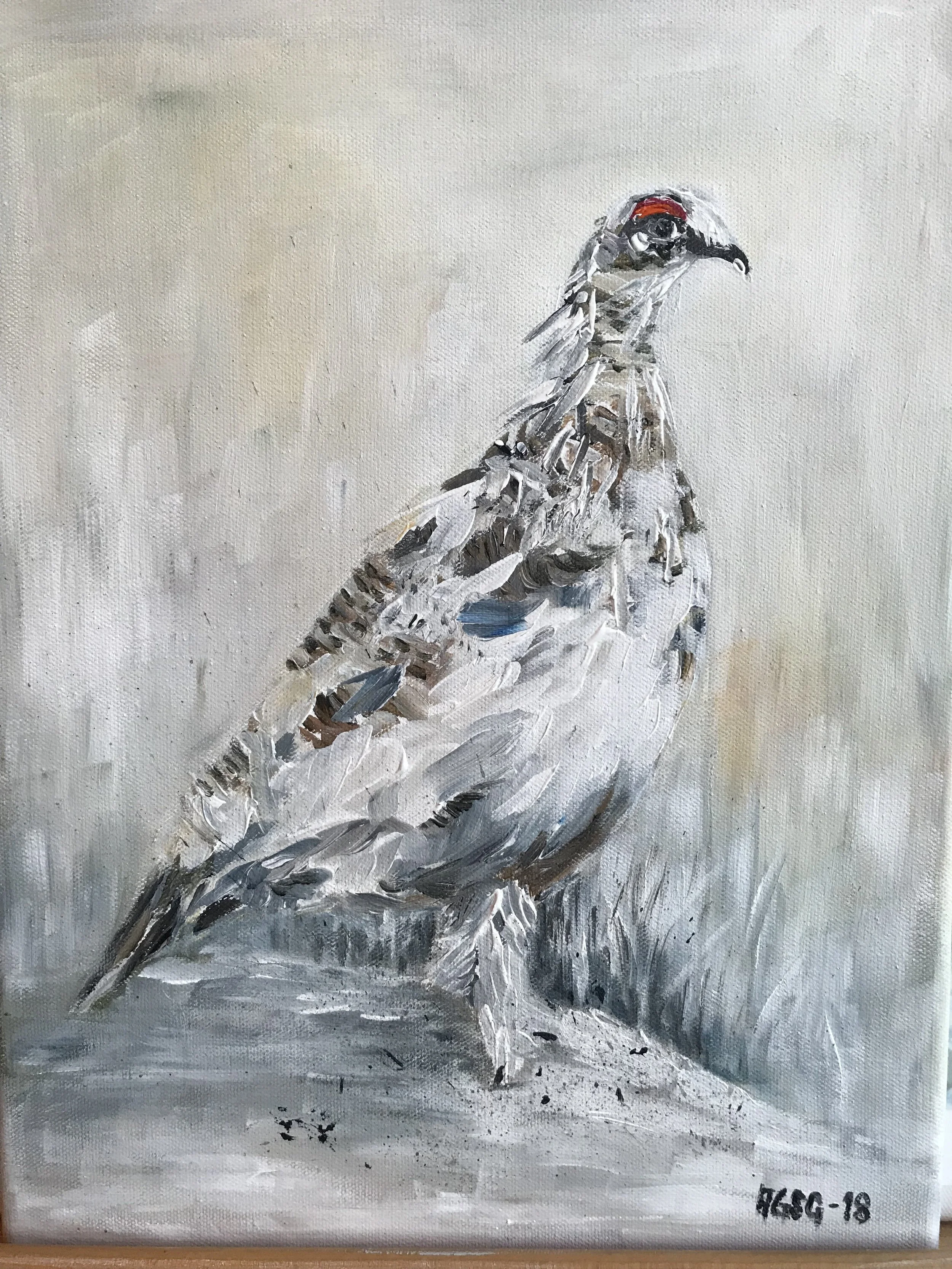 Male Grouse in winther habit, acryl on canvas 30x40.jpg