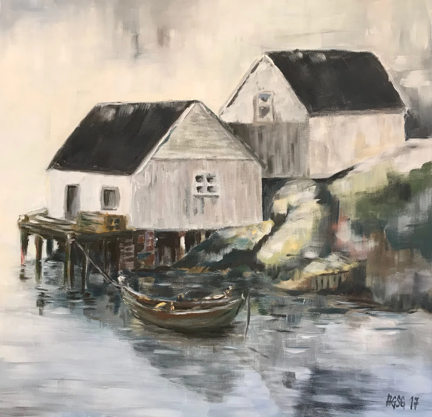 Old dwellings close to the endless ocean