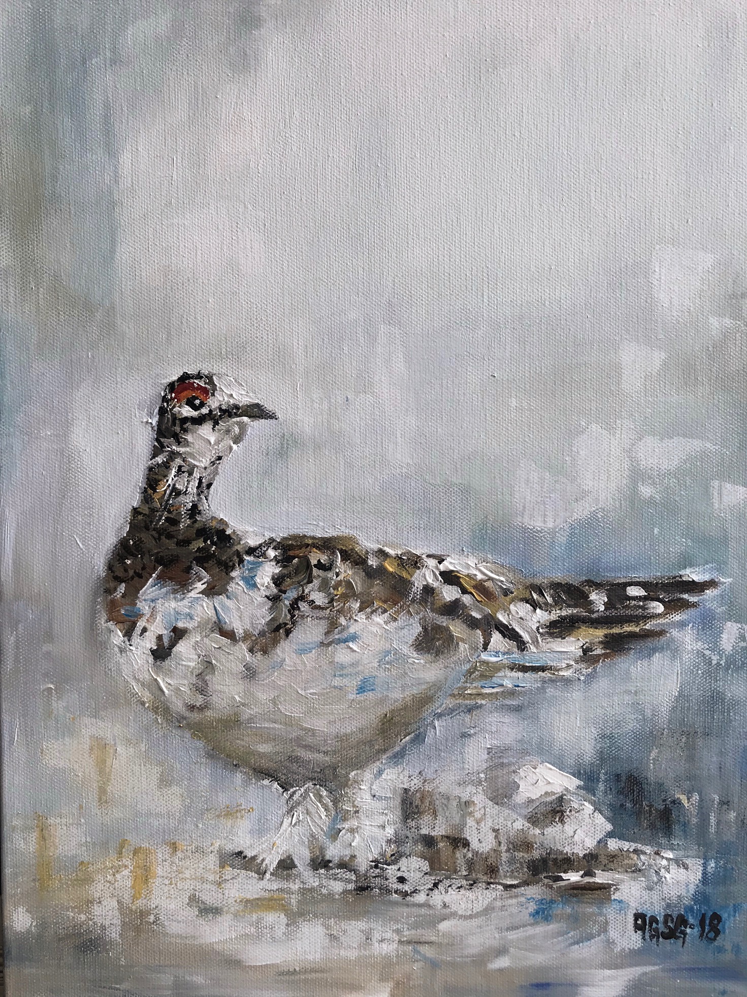 October Male Grouse, acrylic on canvas 30x40 kr.3500,-.JPG