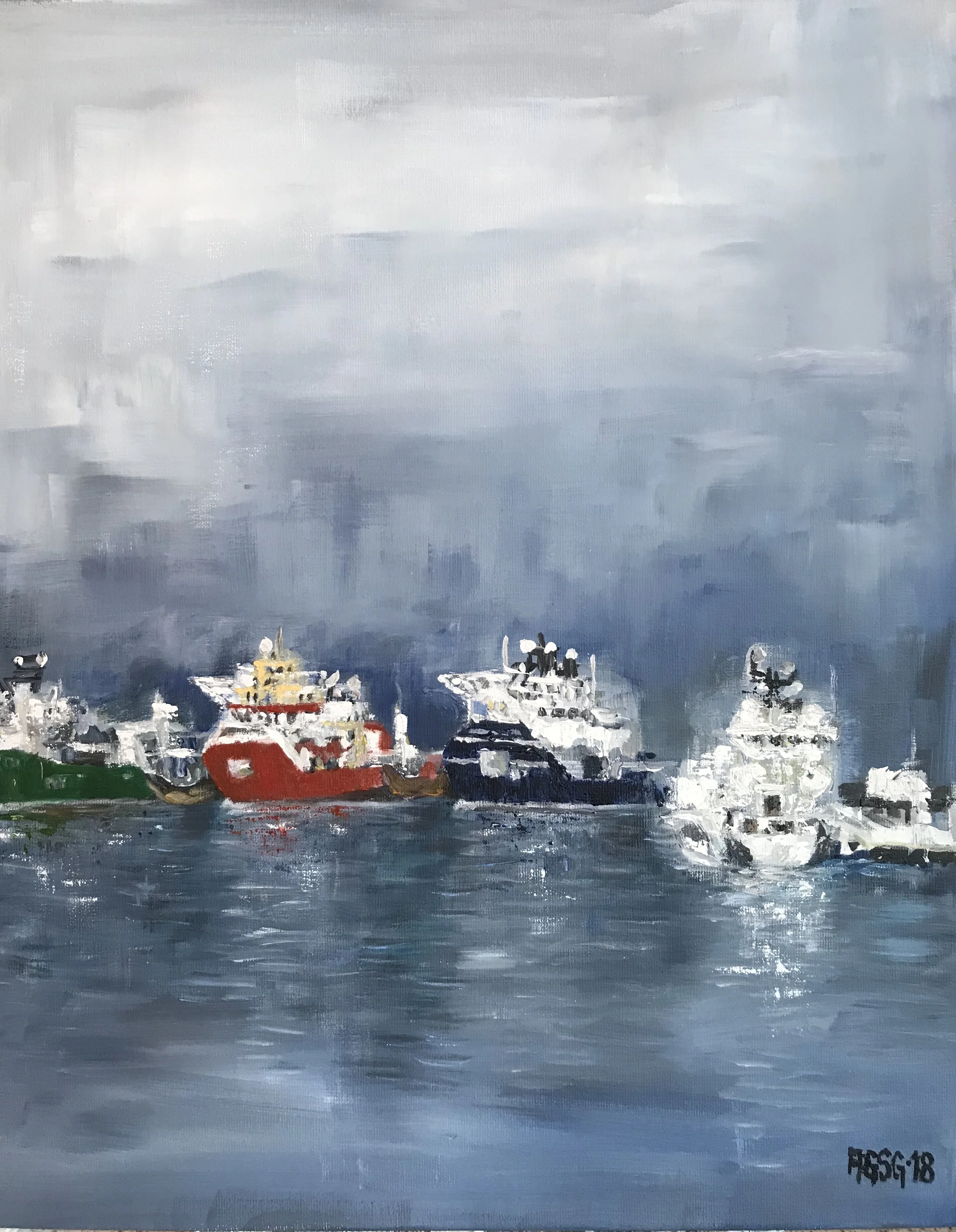 Supply ship at Bergen Harbour