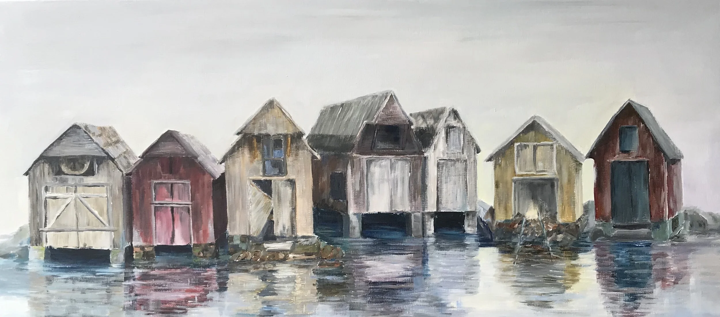 Old Boathouses in Summerlight