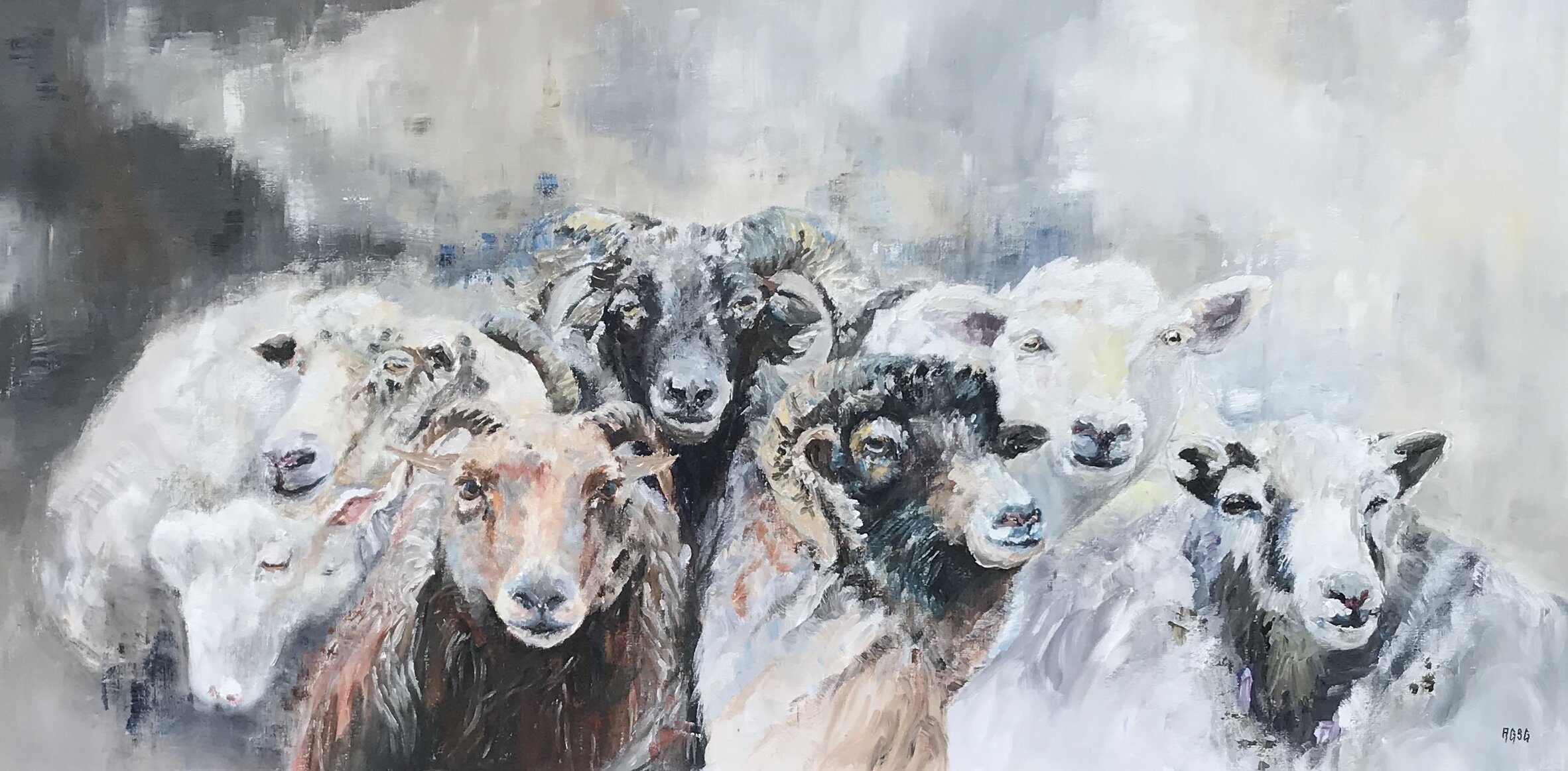 Neighbors and Friends, acrylic on canvas 140x70 kr.10.000,-.jpg