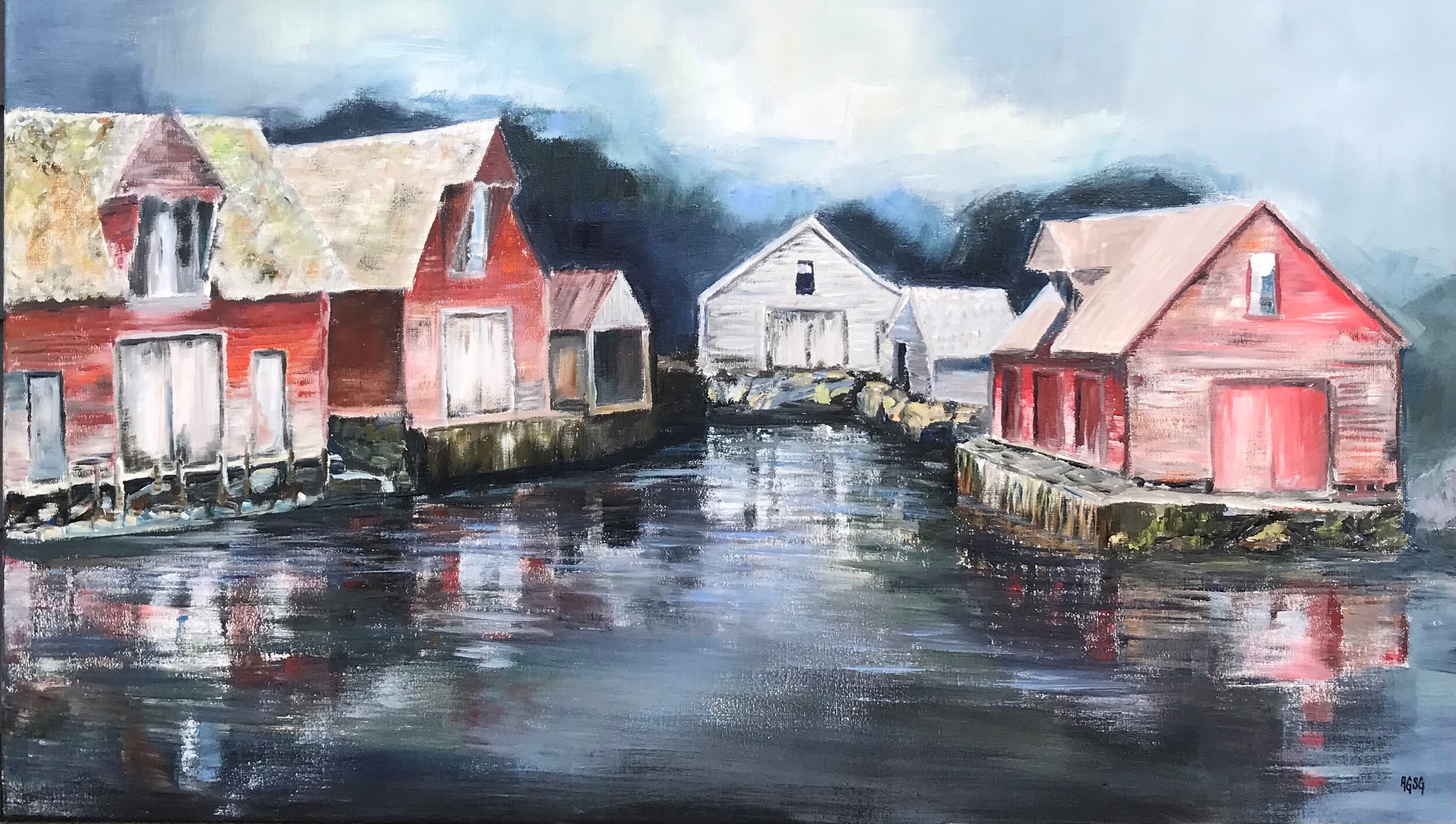 Boathouses at late Autumn