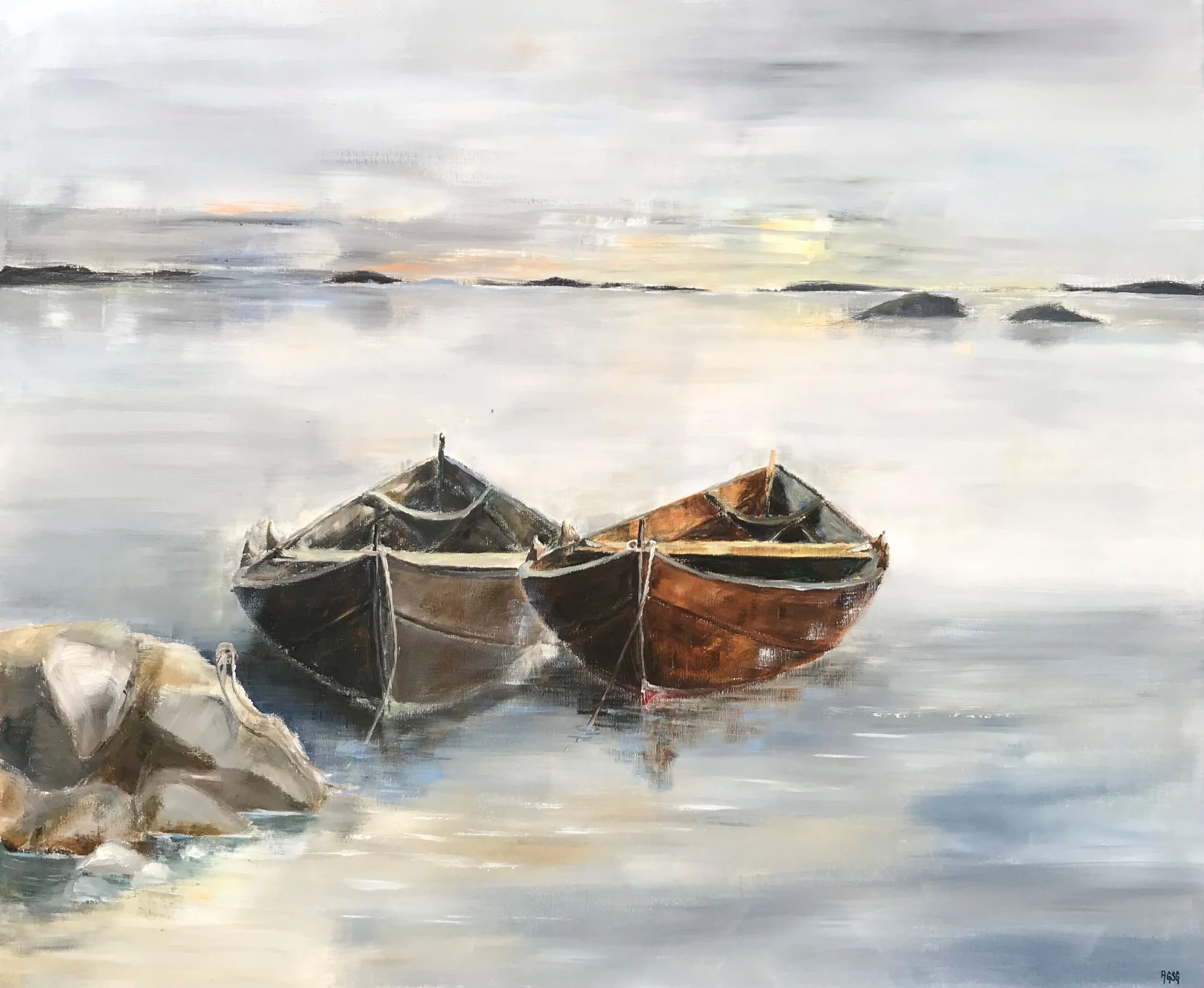 Oselvar, two sisters in calm Ocean