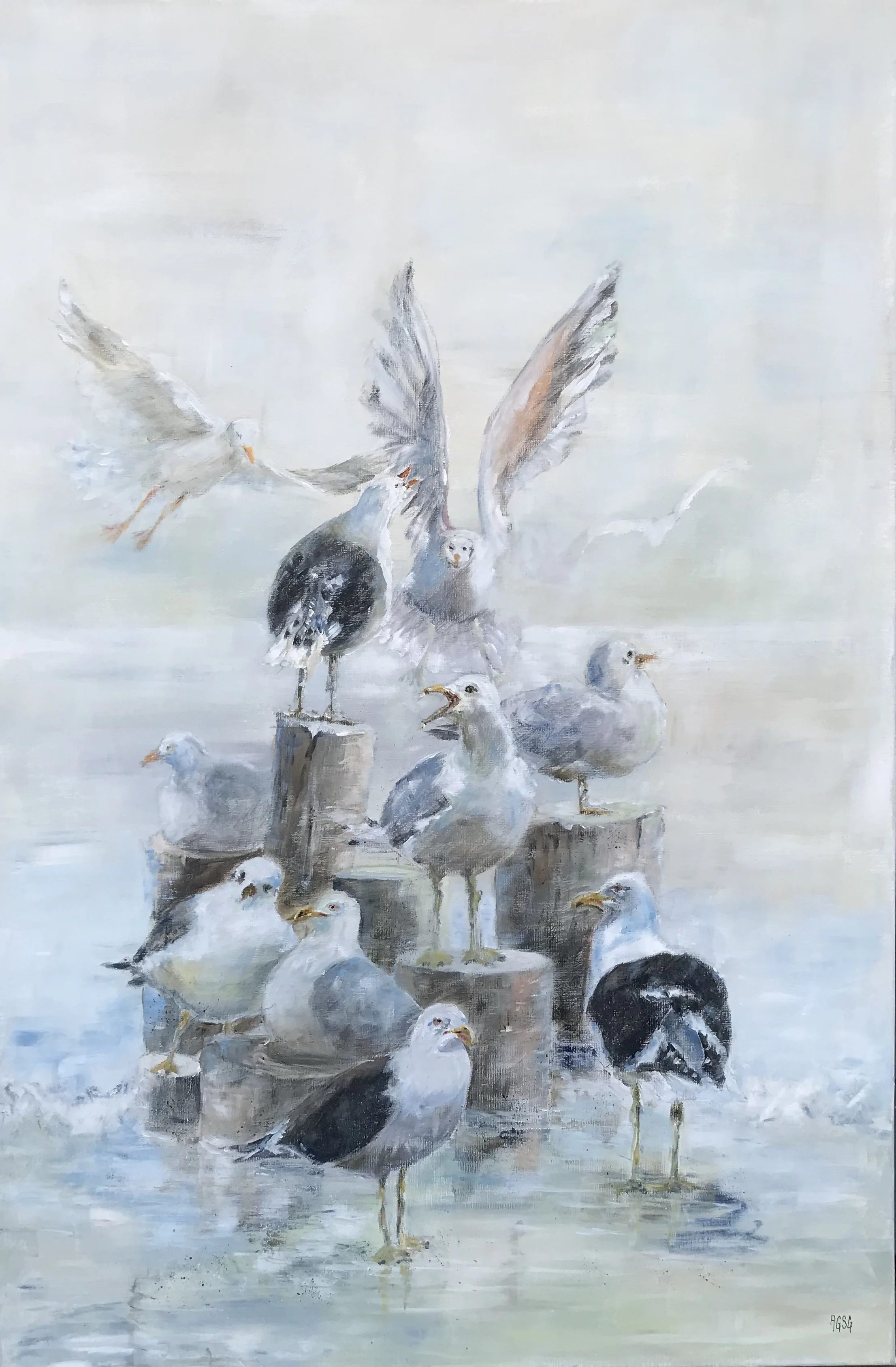 Gulls at the Pole, acrylic on canvas 80x120.jpg