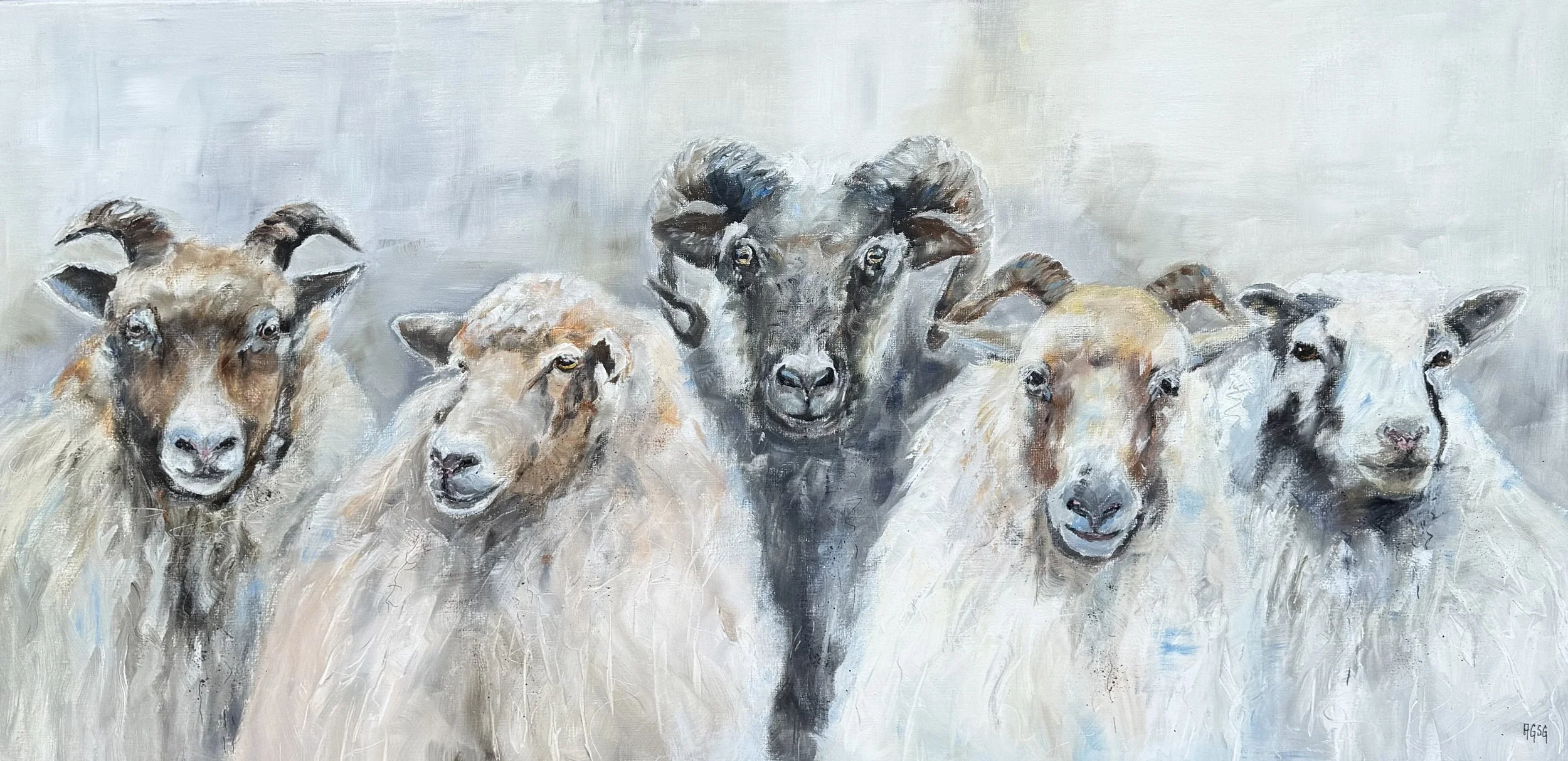 Norwegian Wildsheep Gang, acrylic on canvas 140x70.jpeg