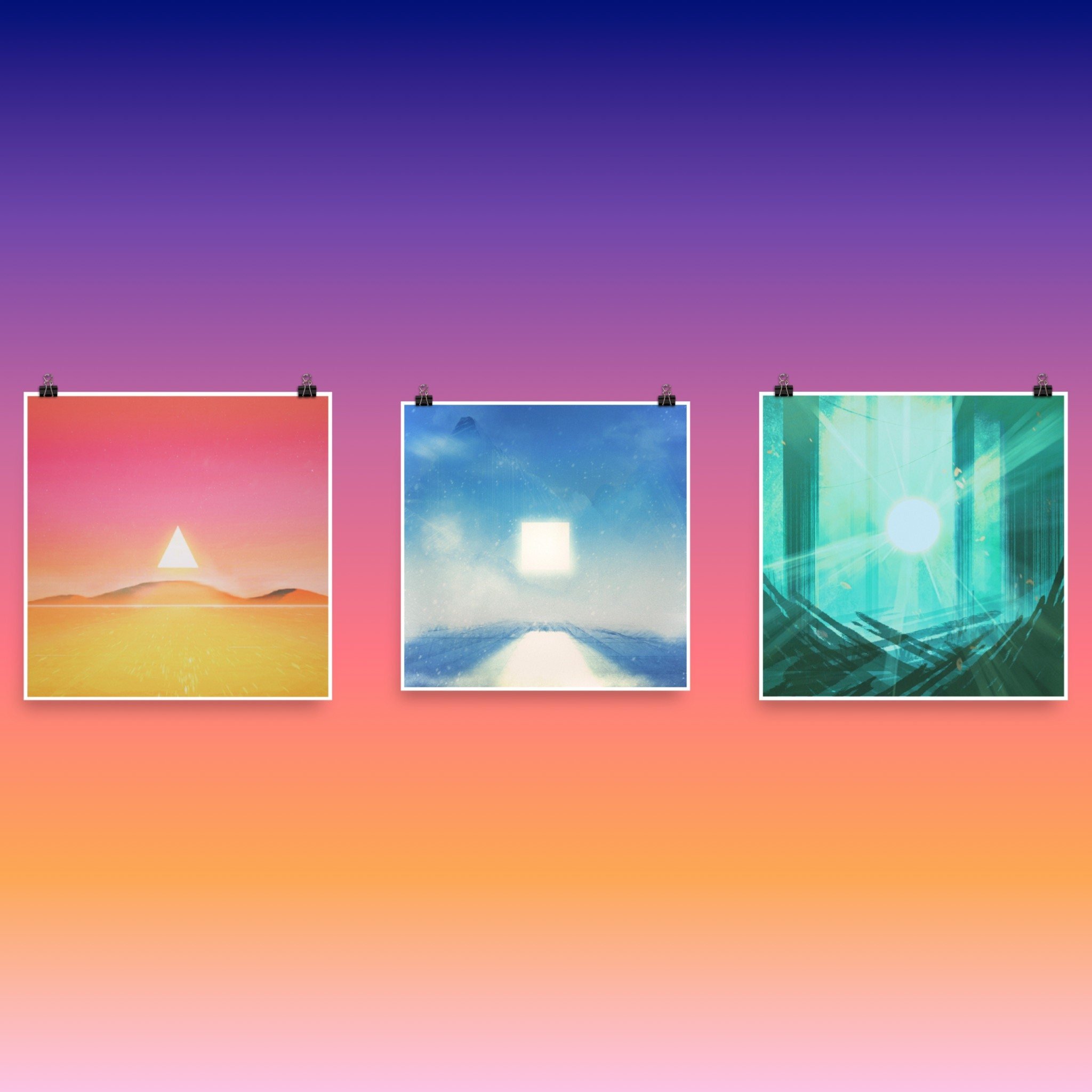 Triangle, Square, Circle Print Set