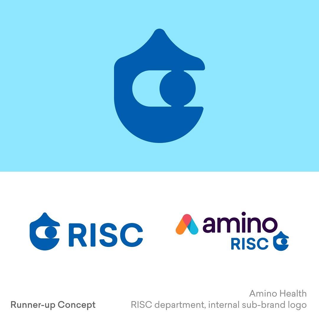 Last summer I designed these logos for @aminohealth &lsquo;s internal department, RISC (Risk, IT, Security, and Compliance). We wanted the design to communicate security, confidence, trust, privacy, and make users feel that the team at Amino is &ldqu