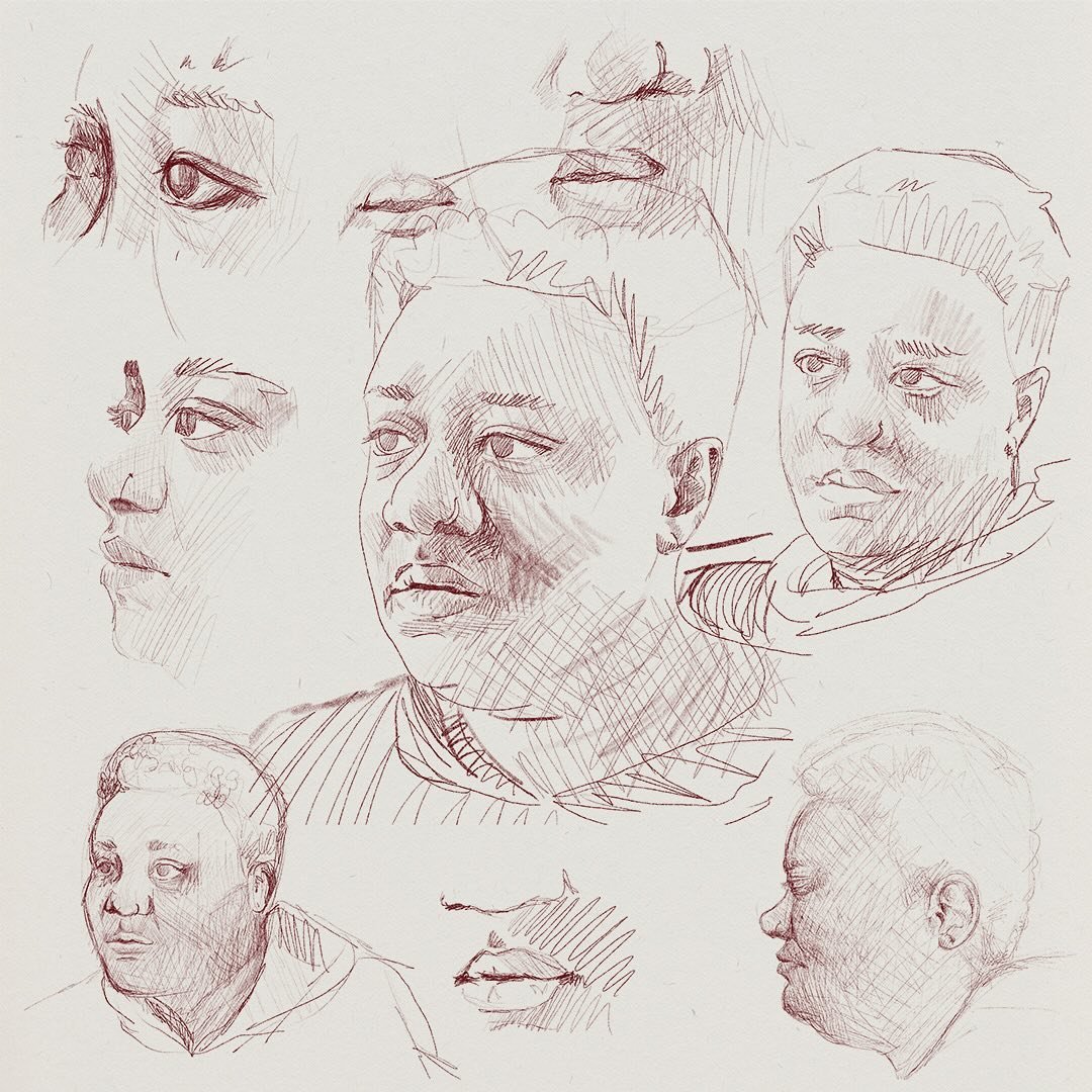 Portrait sketching practice with my wife! 
It&rsquo;s important to me to maintain a regular drawing practice. Recently did some quick sketches of my wife while she played her video games, and she was so wiggly! Actually it really helped to force me t