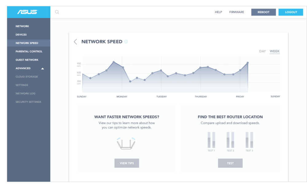 Network Speed acts as a place for our users to learn more about their internet connection. Tips for optimal connection, along with a simulation to test various locations in the house allows the individual to feel educated and confident with their router experience.