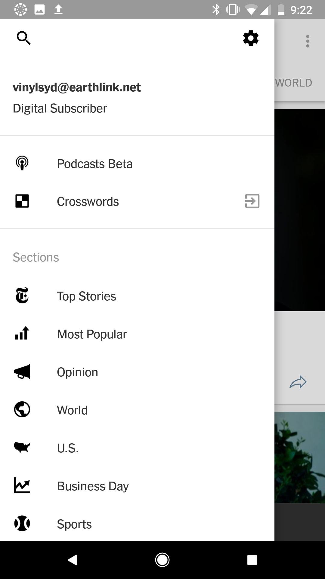 Menu has over 30 topics