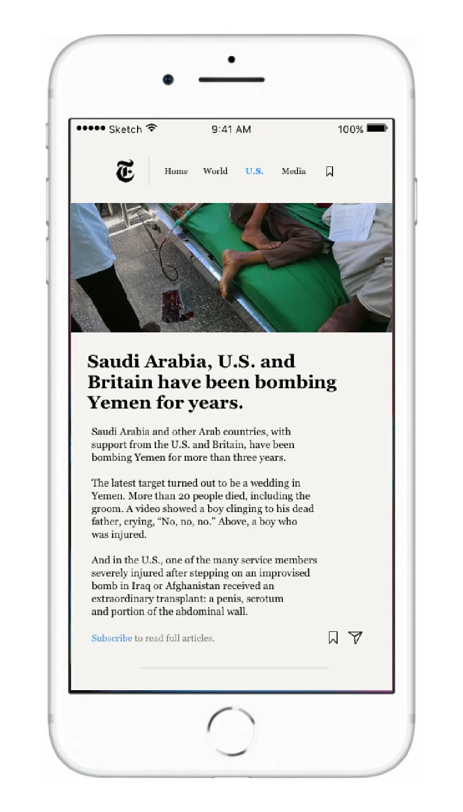 Users see the familiar 3-4 paragraphs which they can read through, and have the option to subscribe if they want to continue.