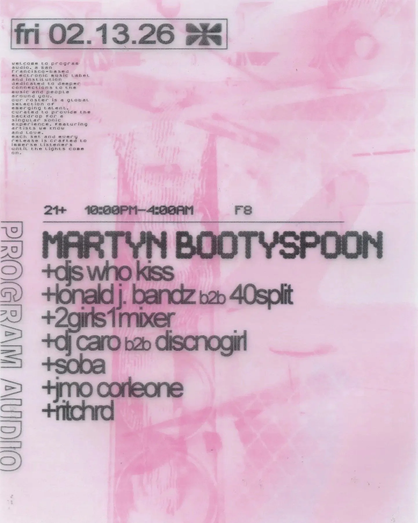 program audio: Martyn Bootyspoon
