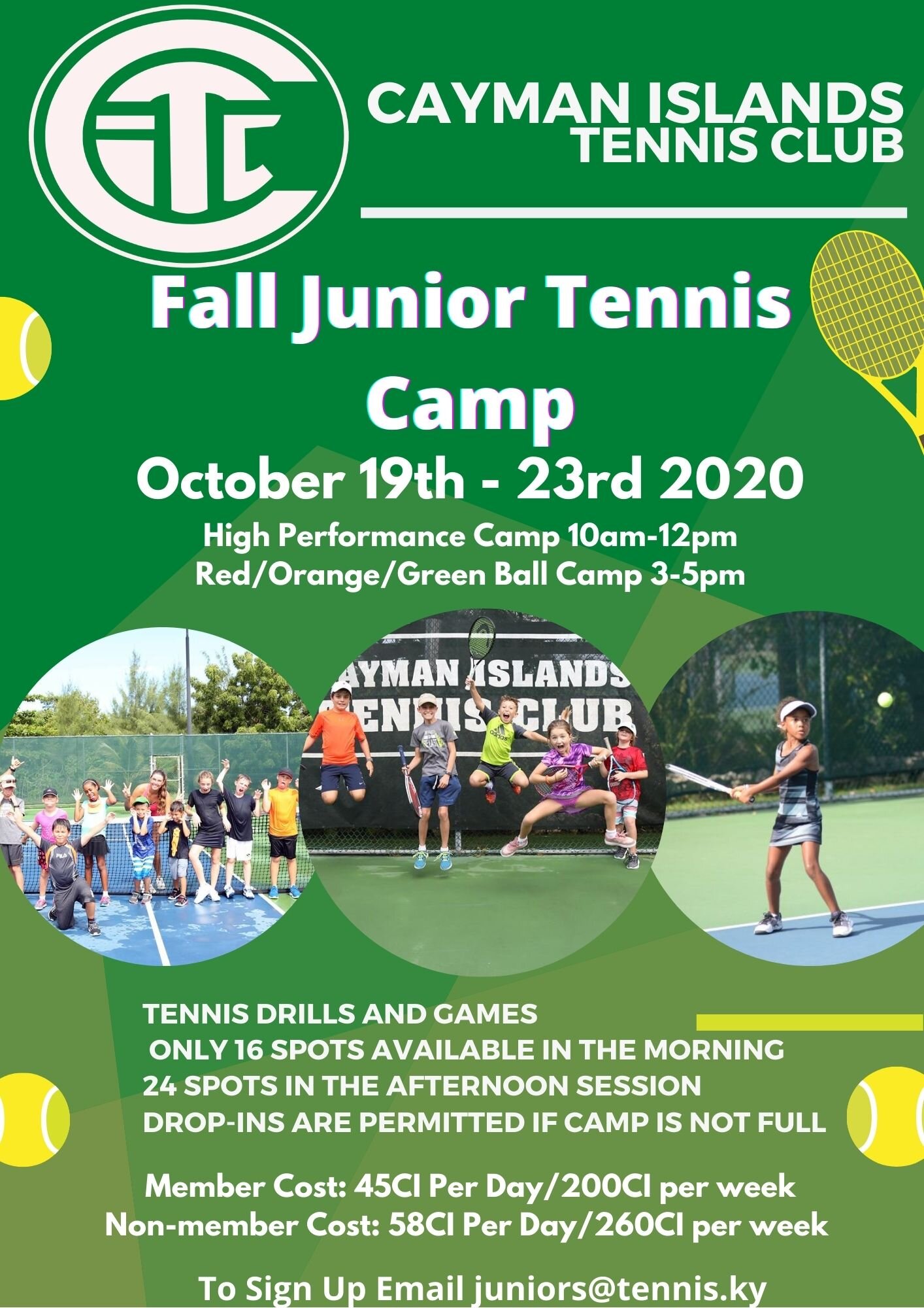 antártico Franco robo Junior Tennis Fall Camp — Cayman Islands Tennis Club