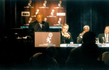 Quincy Jones at the launch of "NetAid"