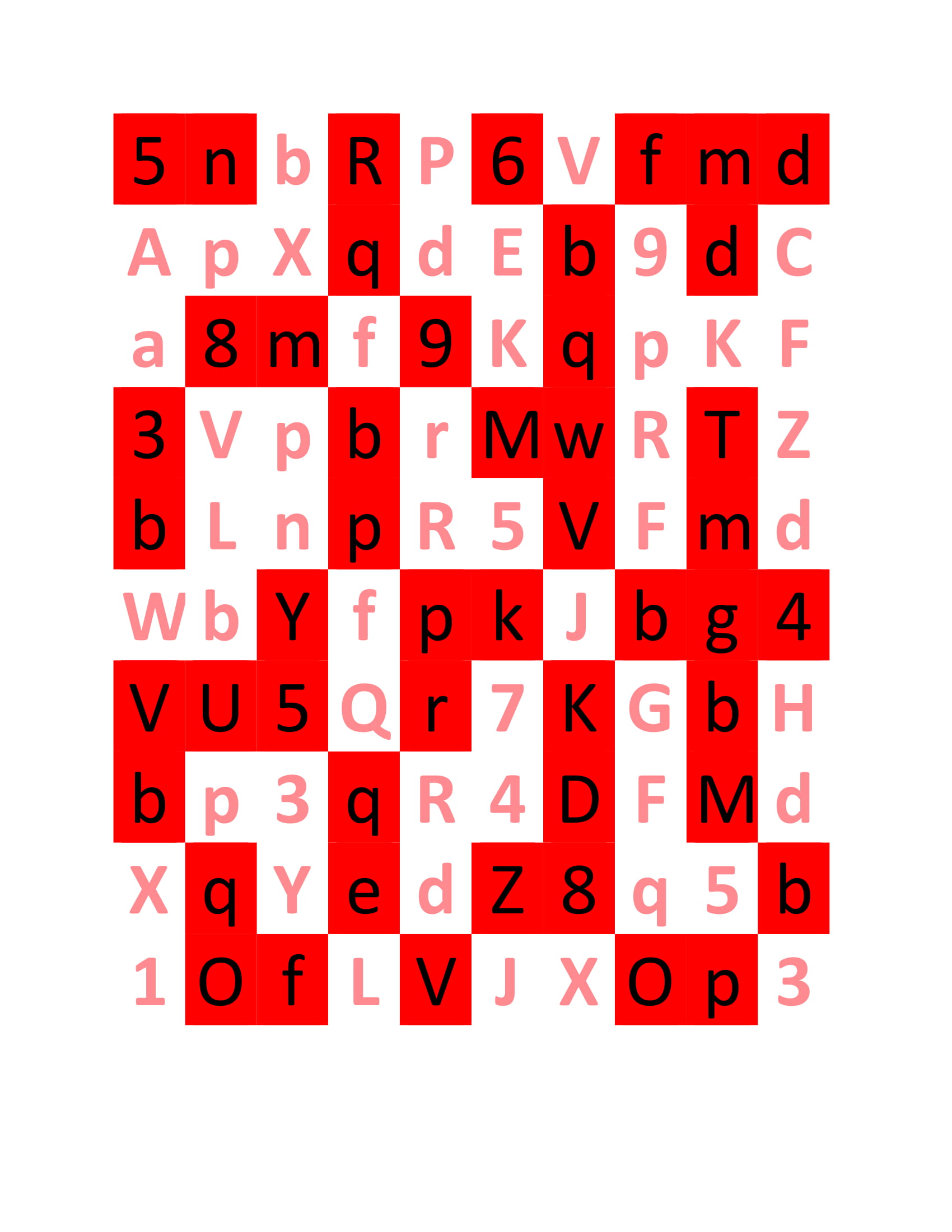 Printable Hart Chart Vision Therapy