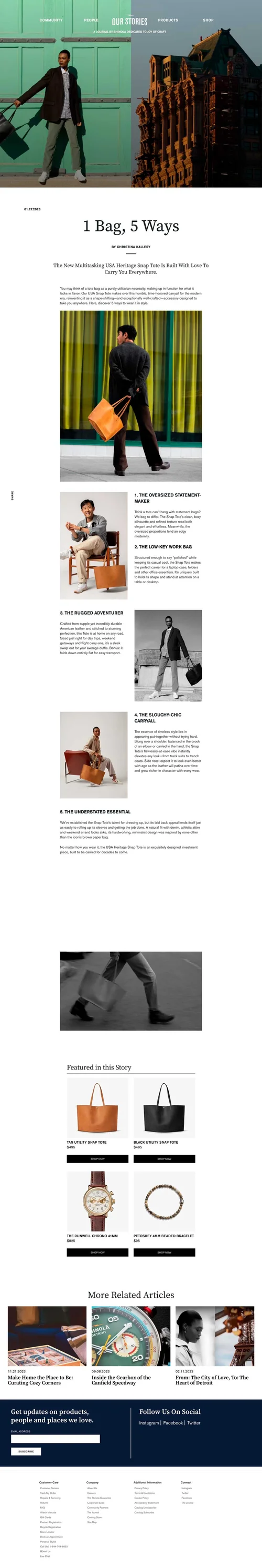 One Bag Five Ways — Christina Kallery
