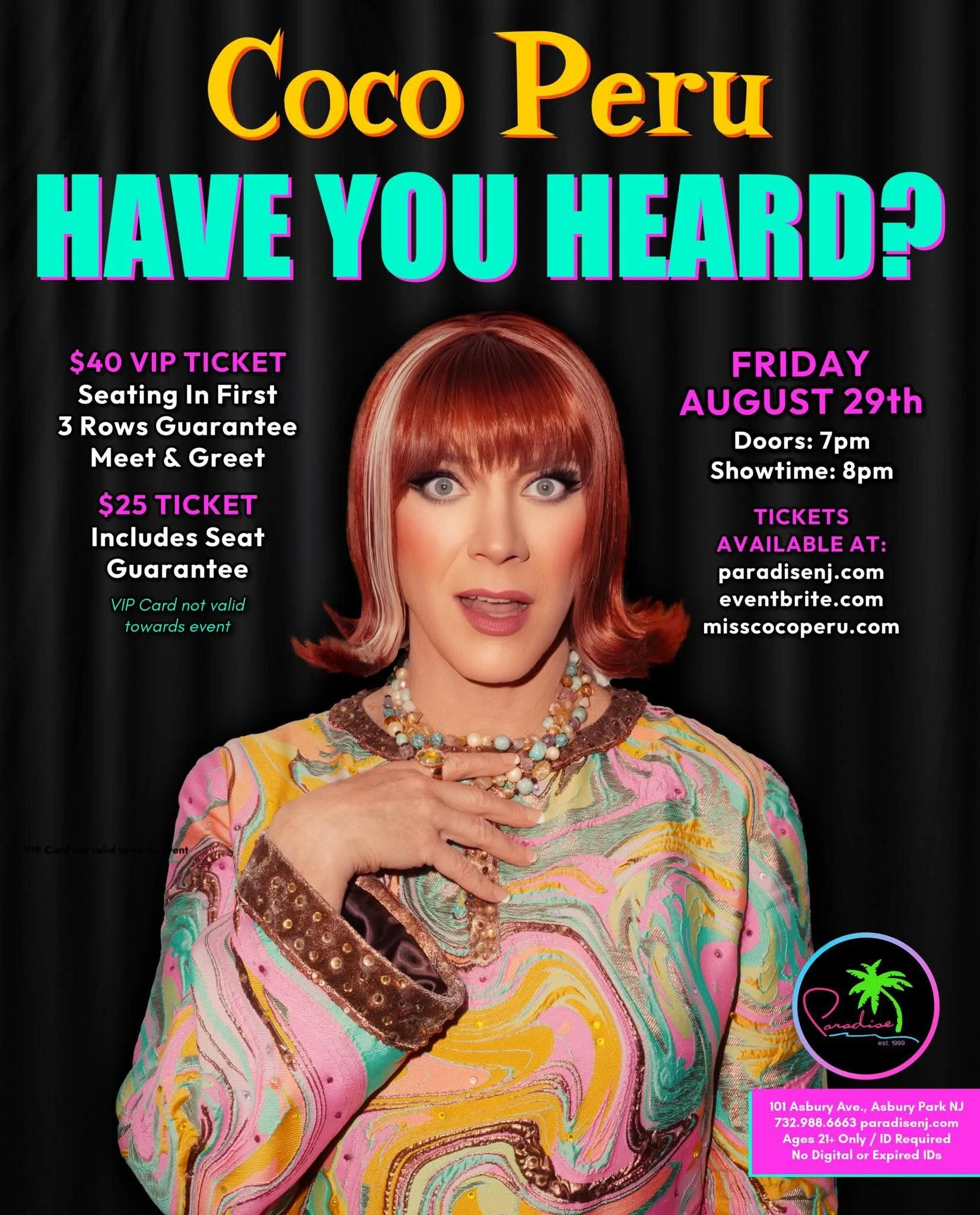 Asbury Park, NJ Debut ! Coco Peru in Have You Heard? 