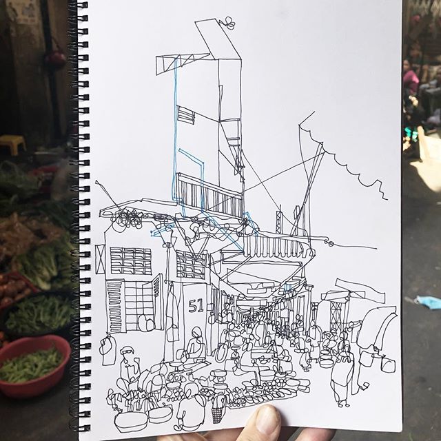 Speed sketching on my last morning in phnom penh; the alleyways around orussey market are amazing, i wish i had more time to sketch these spaces, people and activities. The really nice thing that found is that when sketching in this context, a small 