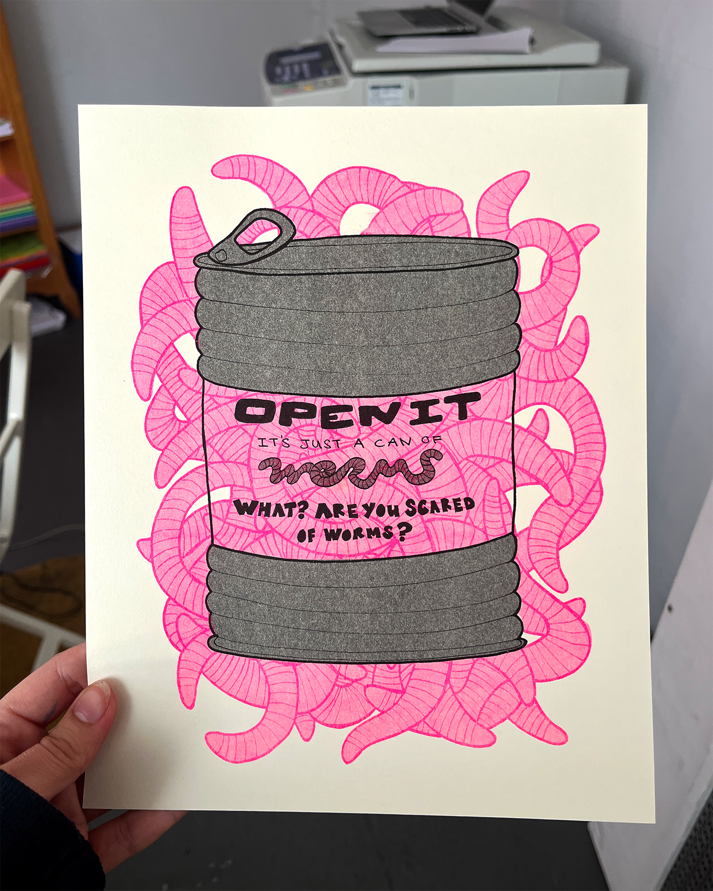 Just open the can of worms, they are just worms- Print