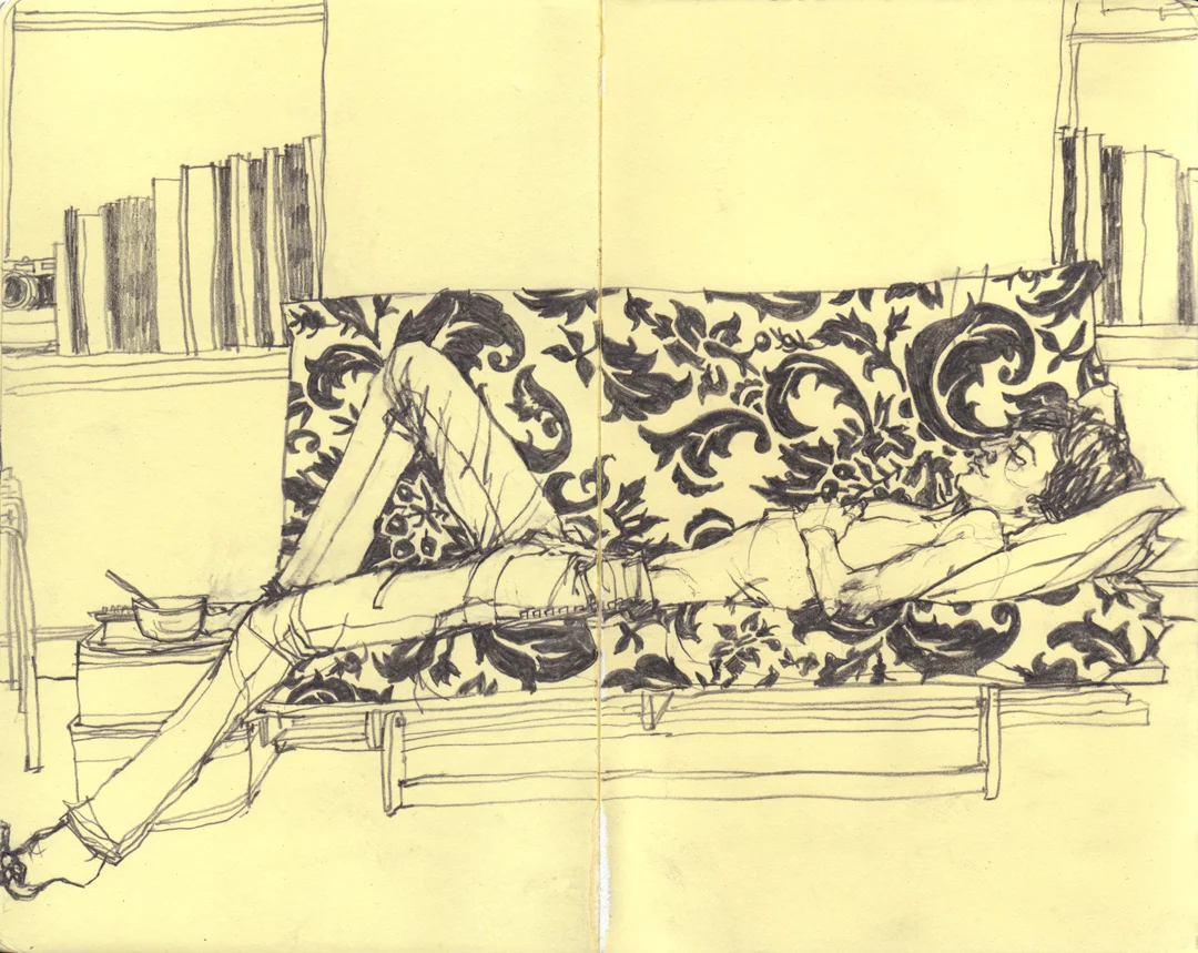 My skinny husband napping