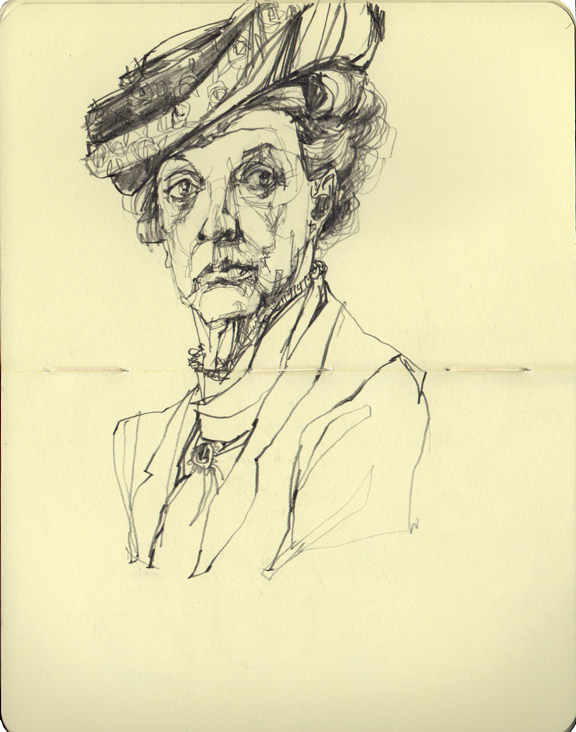 The Dowager Countess of Grantham (Downton Abbey) with a slightly messed up right eye