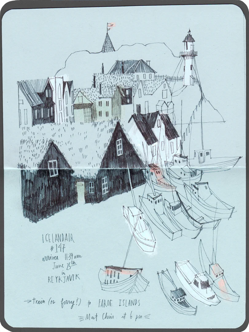 Finished illustration for Carleton College Alumni Magazine requested to look like it was in the style of my sketchbook work