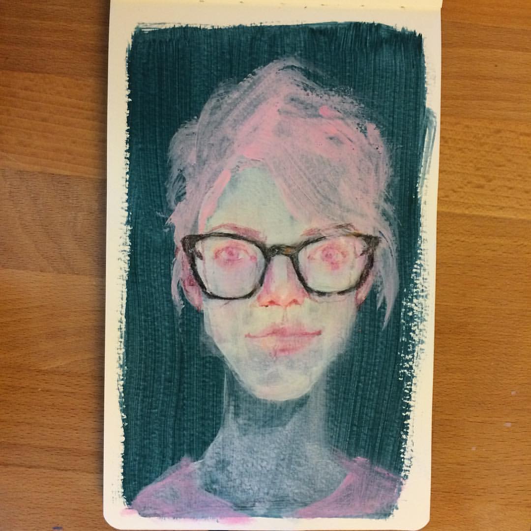 I got new glasses. “Collis” by Warby Parker. Also I wish I had cotton candy hair in real life.