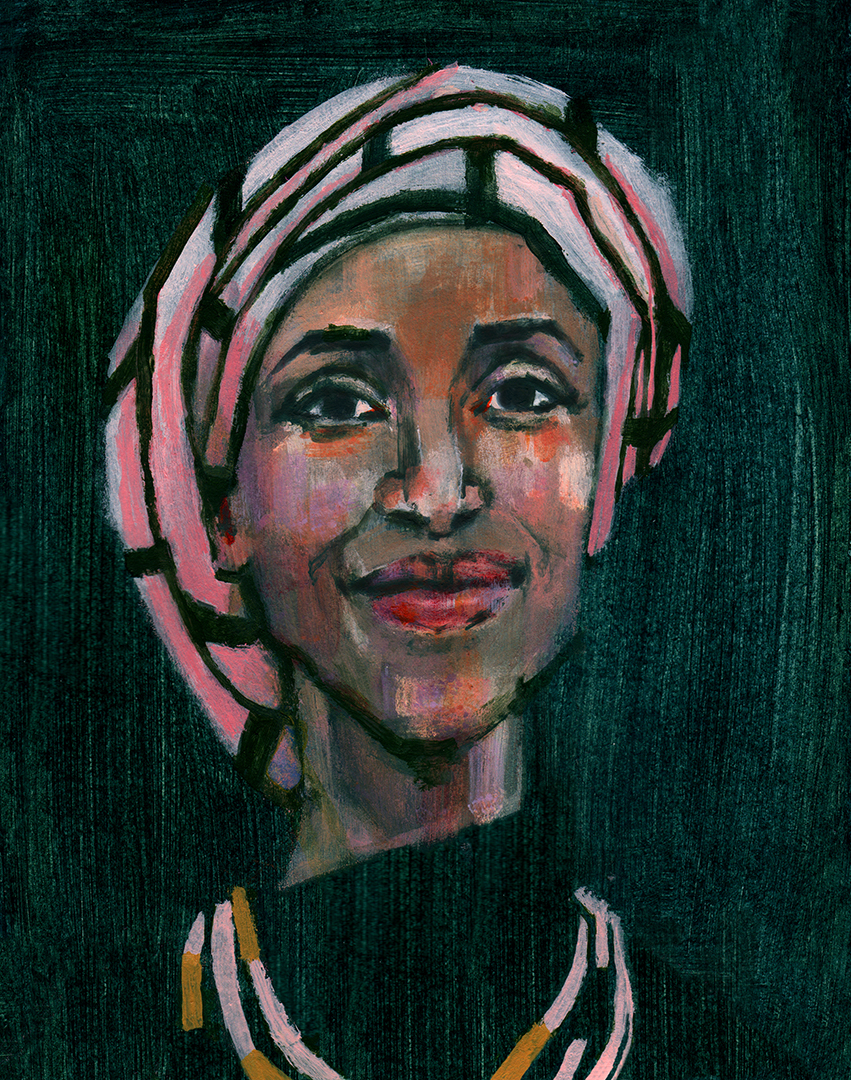  Ilhan Omar, the newly appointed representative of Minnesota’s 5th district and one of the first two Muslim American women elected to Congress. Part of a series of “History Makers” from the 2018 mid-term elections. 