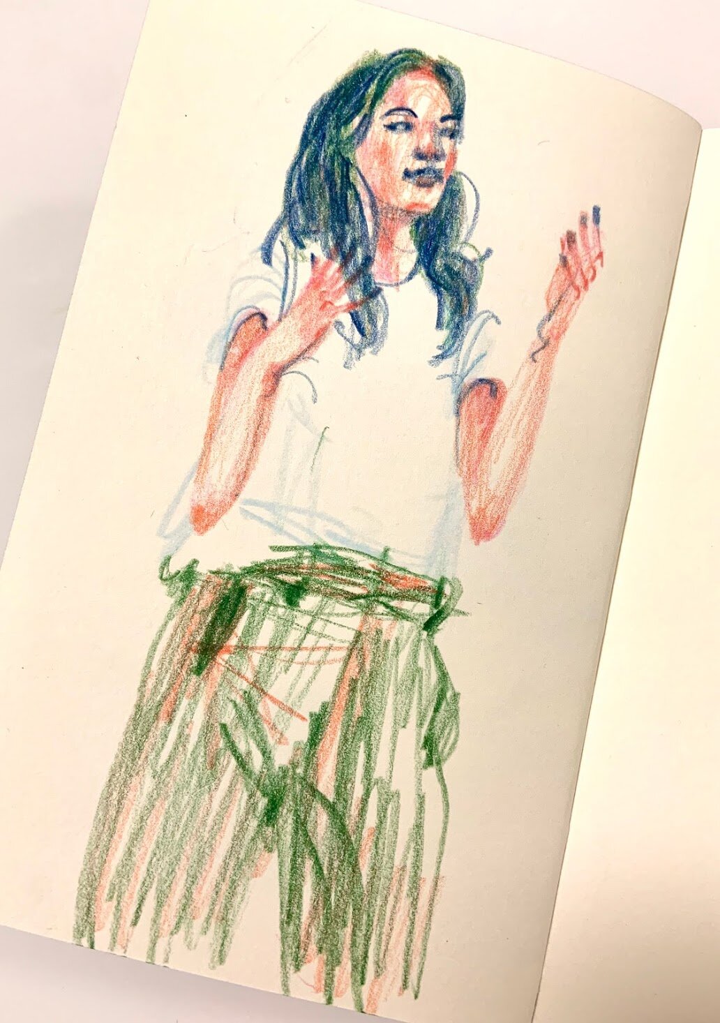  sketch of Jillian Tamaki during her lecture in the MICA illustration department 