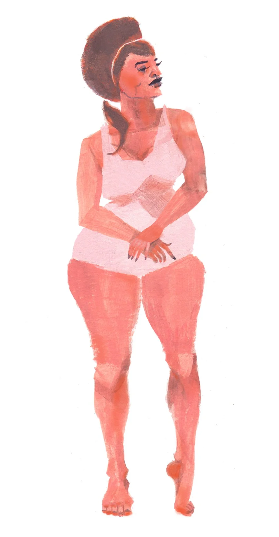 This fashion paper doll is named Clementine