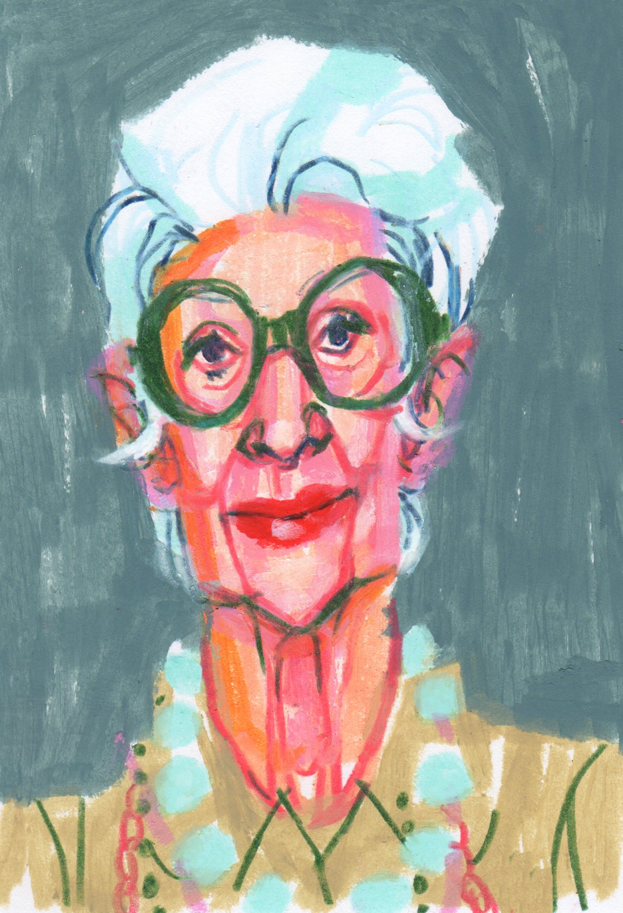  Iris Apfel quick sketch to celebrate her 101st birthday! 