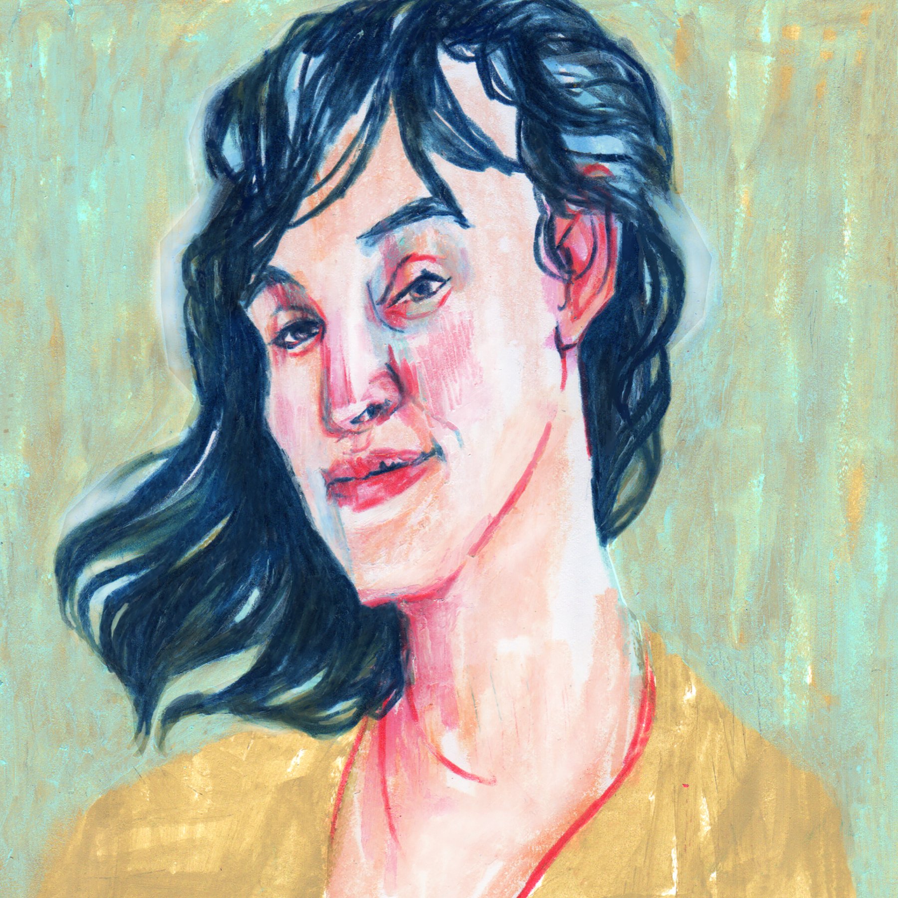  Chloe Aftel alternative portrait sketch for  Substance Abuse  podcast 