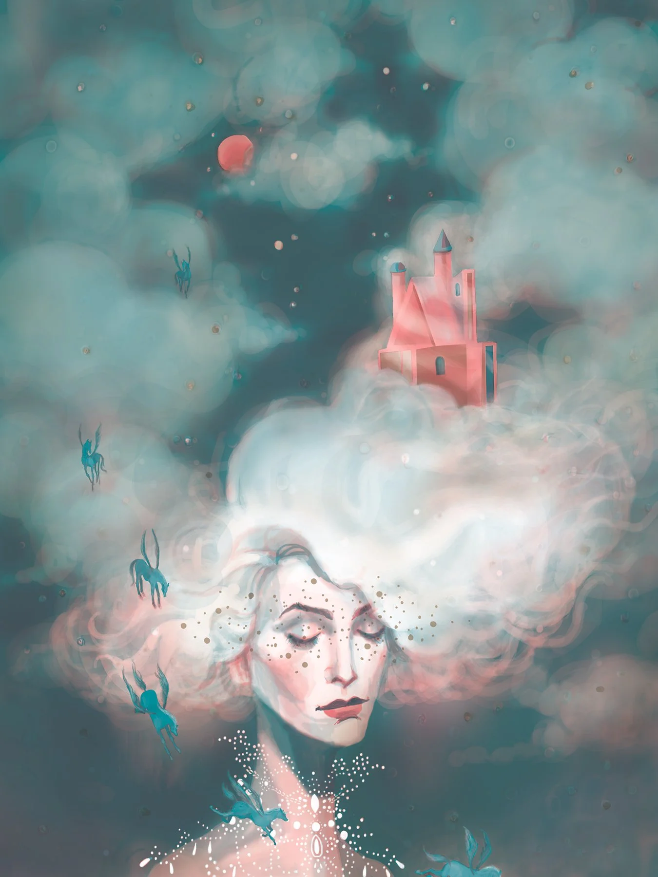  Goodnight. 3 color digital file for a riso print. Very rare for me to work completely digital 