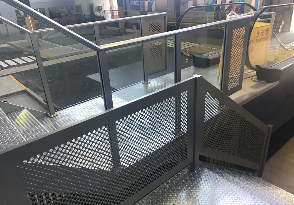 Shown above: Perforated and semi-frameless glass balustrade systems