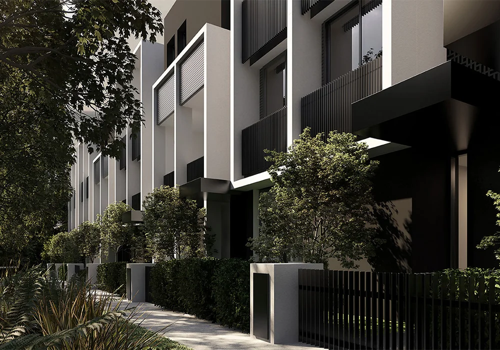 YarraBend Parkview Townhouses. Image courtesy of Glenvill.