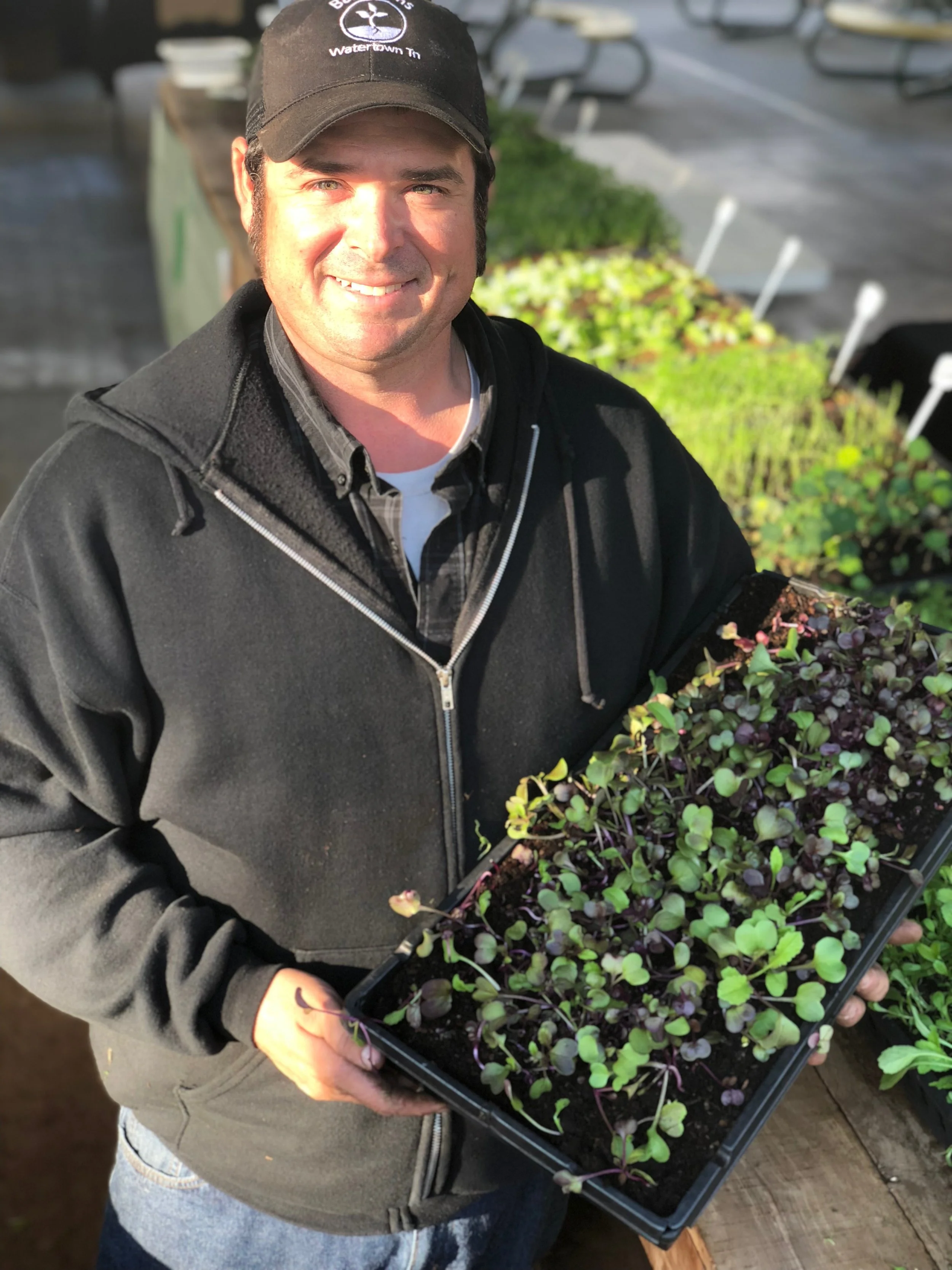 Matthew Bass plans to grow some 300 trays of microgreens at NFM weekly in an area that will occupy the equivalent of about half a tennis court.
