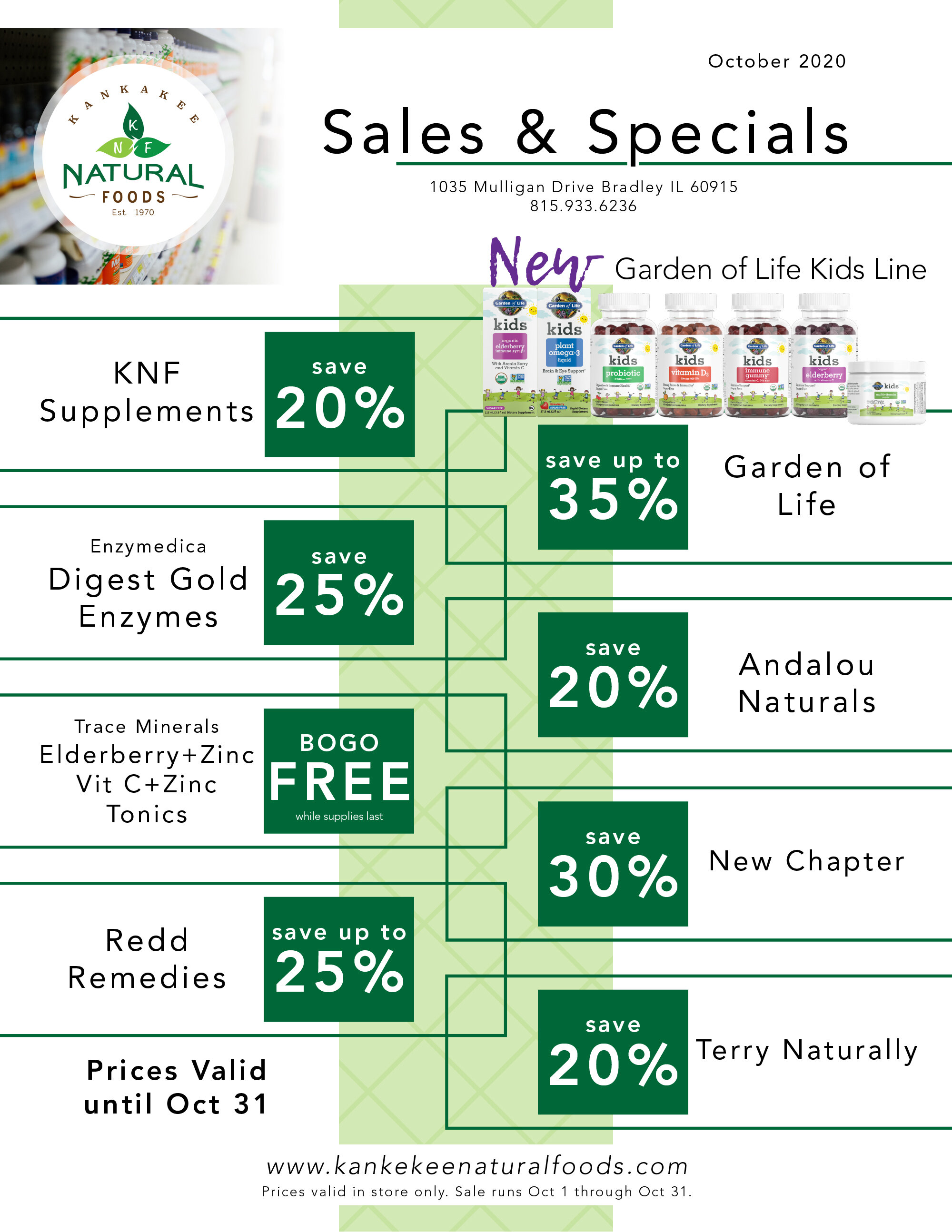 October KNF Sales and Specials
