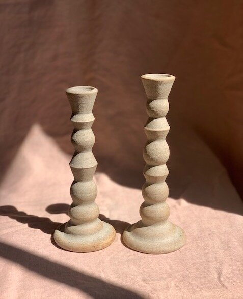 Sculptural Pair/ Blush Oyster